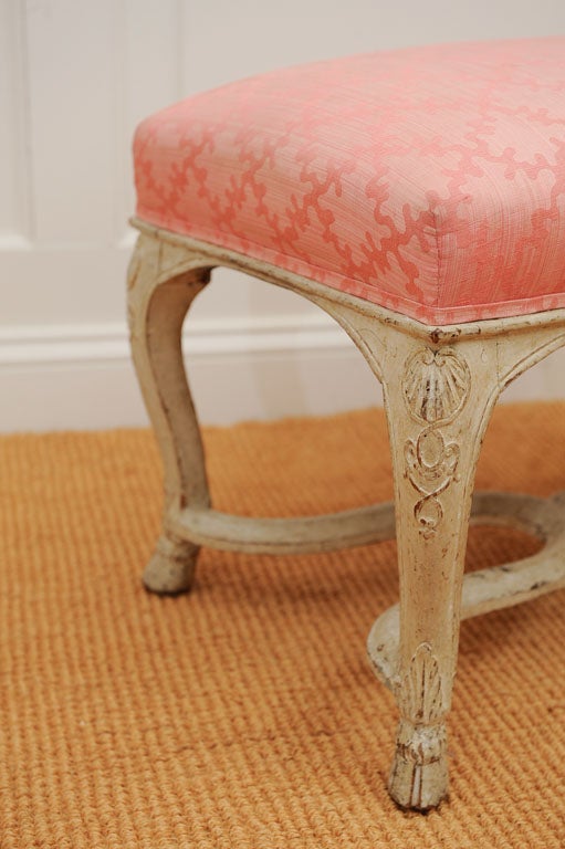 French Regence Carved Ottoman For Sale