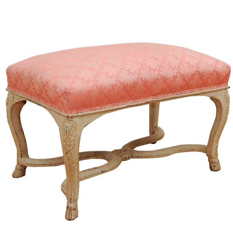 Regence Carved Ottoman For Sale