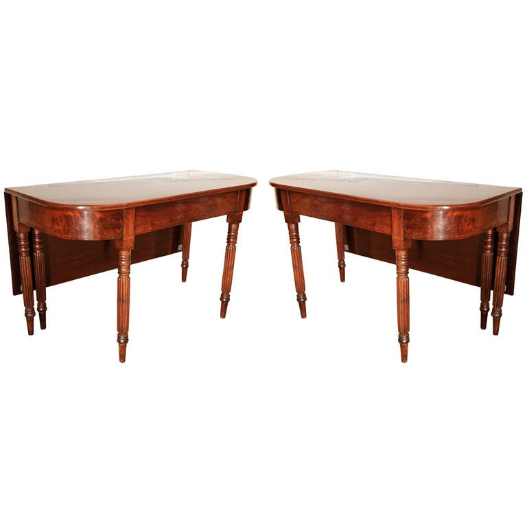 Federal Two Part Mahogany Banquet Table/Consoles For Sale