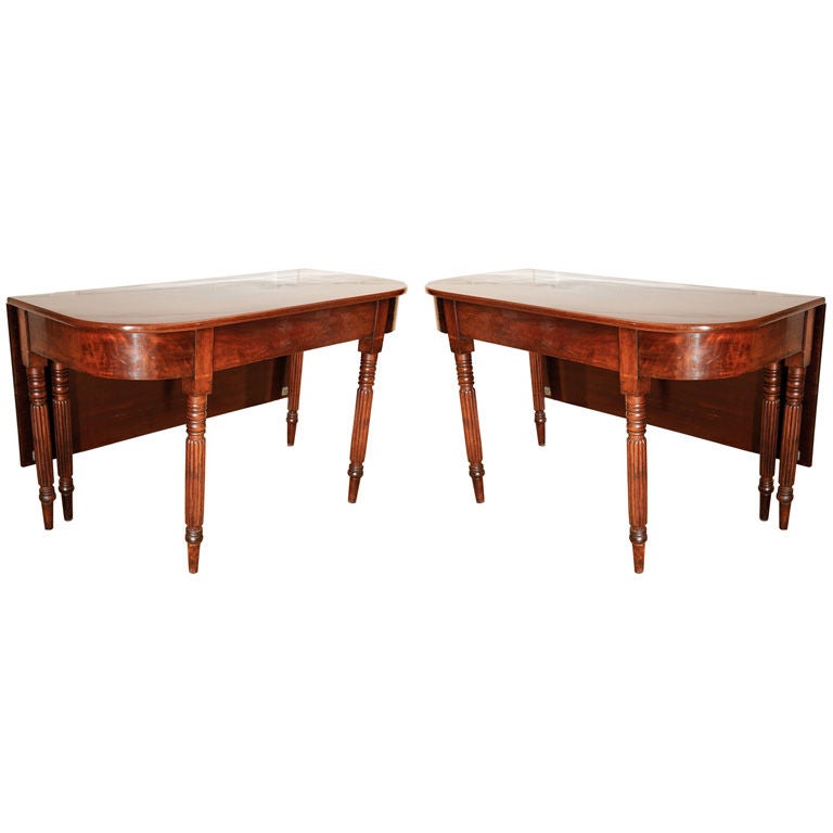 Federal Two Part Mahogany Banquet Table/Consoles For Sale