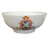 Rare Oriental Porcelain Armorial Punch Bowl