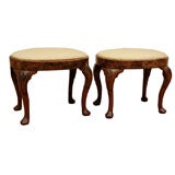 Pair of George I oval stools