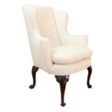English Carved Leg Wing Chair