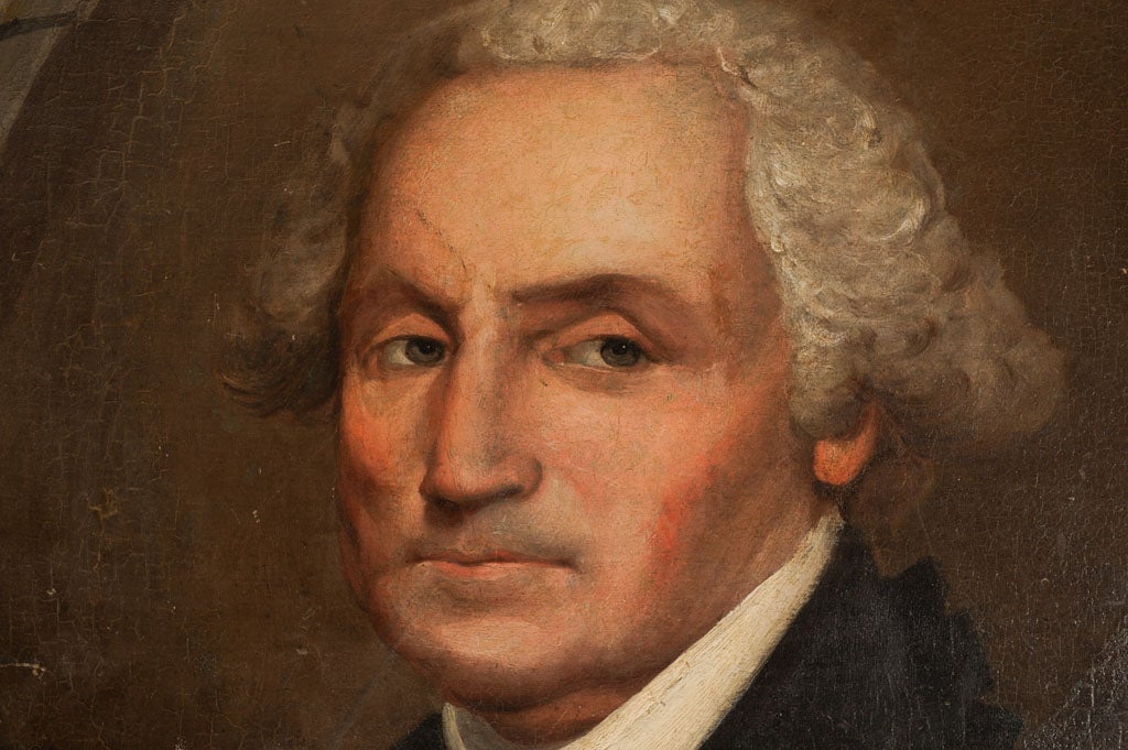 Oval Oil on Wood Portrait of George Washington