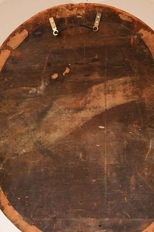 Oval Oil on Wood Portrait of George Washington For Sale 1