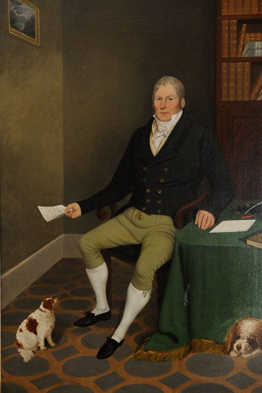 English Portrait of a Gentleman in his study, by Edmund Ward Gill For Sale
