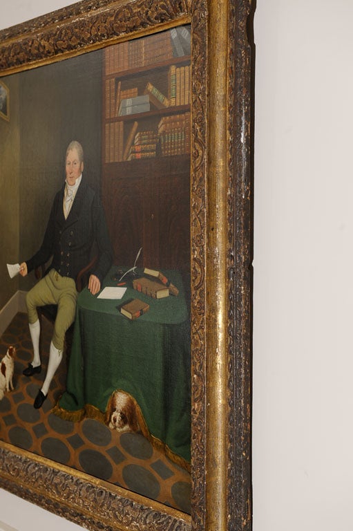Canvas Portrait of a Gentleman in his study, by Edmund Ward Gill For Sale