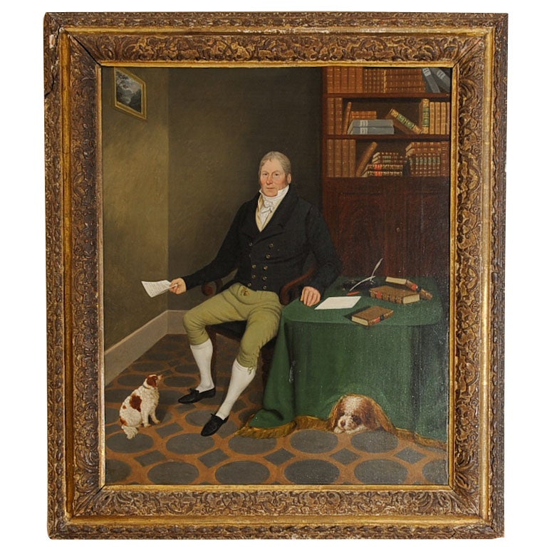 Portrait of a Gentleman in his study, by Edmund Ward Gill For Sale