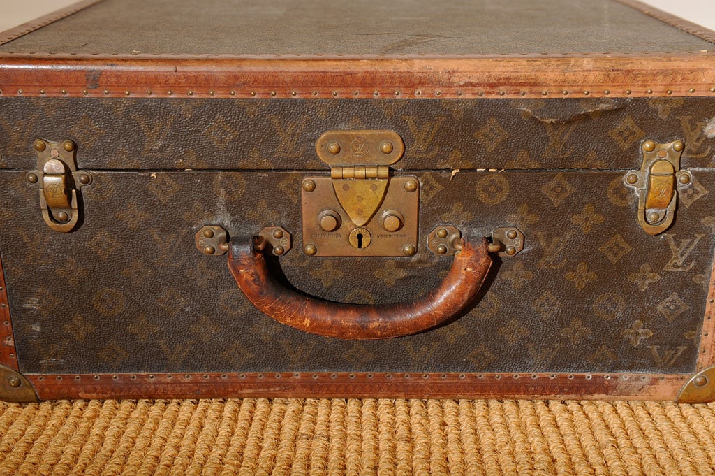 French Louis Vuitton Vintage Monogram Canvas Bisten Square Trunk Suitcase For Sale