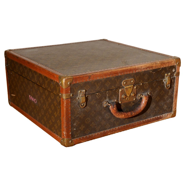 Louis Vuitton Vintage Monogram Canvas Bisten Square Trunk Suitcase For Sale