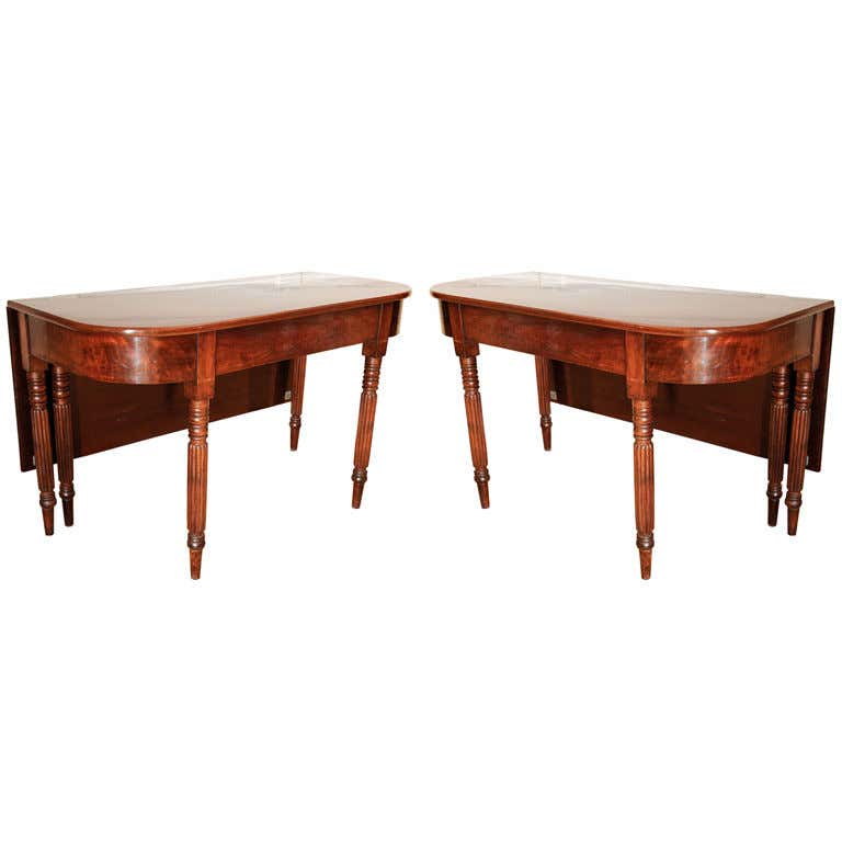 Federal Two Part Mahogany Banquet Table/Consoles For Sale at 1stDibs