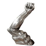 A Cast Aluminum "Strong Arm" Carnival Torch