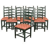 Set 8  Painted  Ladderback  Side  Chairs