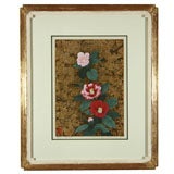 SIGNED  PRINT  ON  GOLD  FOIL   BACKGROUND  BY  SUGIURA