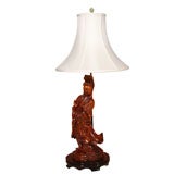 CHINESE  KUAN  YIN  LAMP  BASE  AND   SHADE