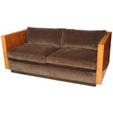 Burled Olive Loveseat by Milo Baughman for Thayer Coggin