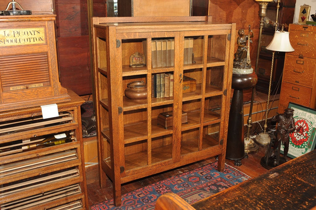 Rare and desirable, beautifully made, china cabinet/bookcase signed on the back 