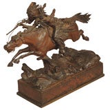 Cold Painted Vienna Bronze of Indian on Horseback, C. Kauba