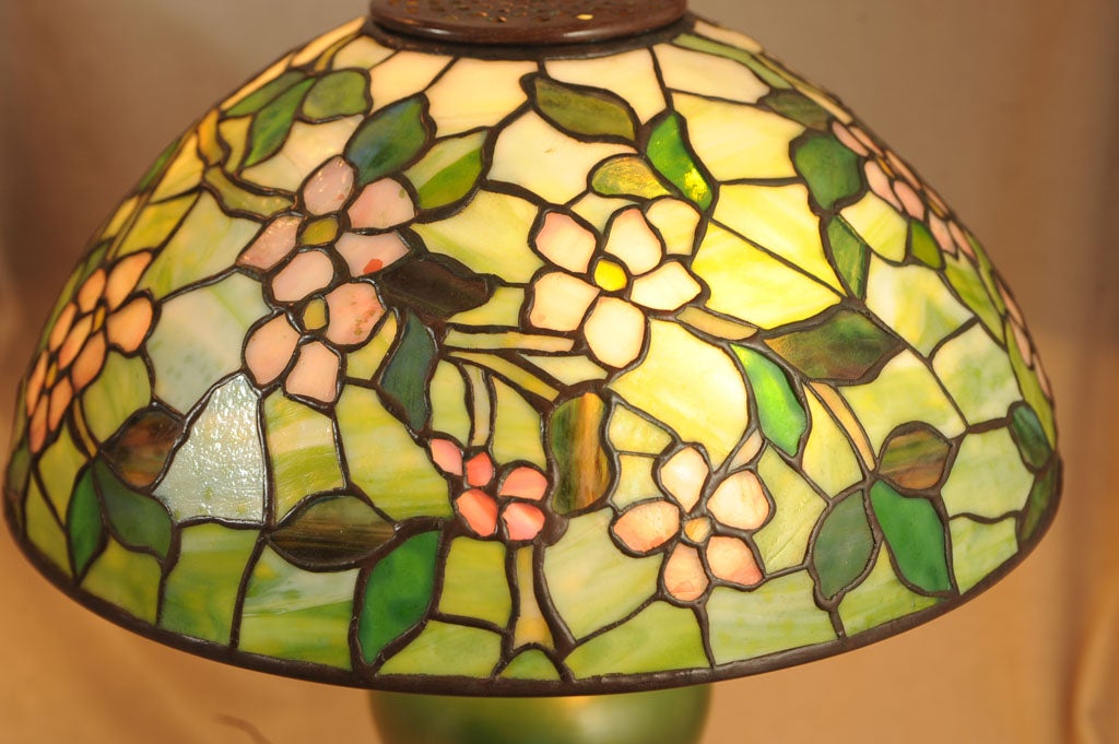 American Tiffany Apple Blossom Table Lamp