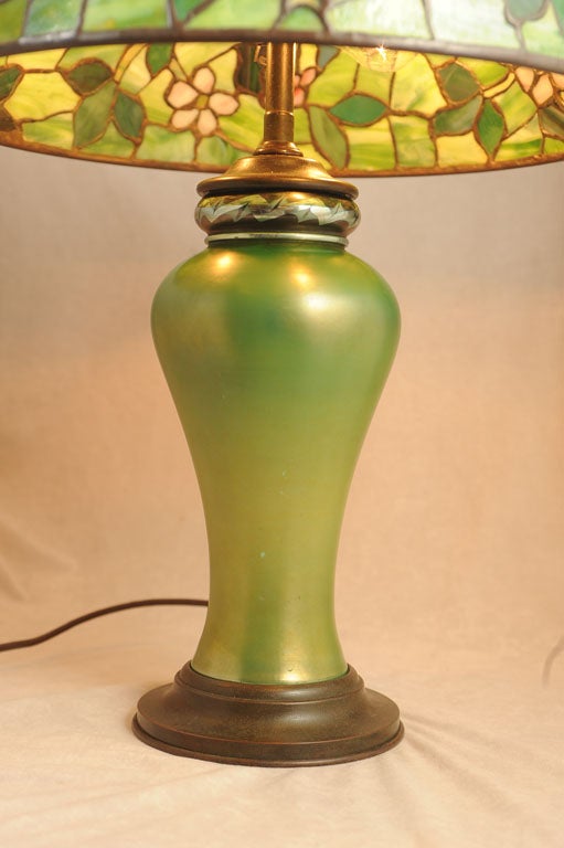 Bronze Tiffany Apple Blossom Table Lamp