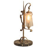 French Art Deco Table Lamp with Period Shade