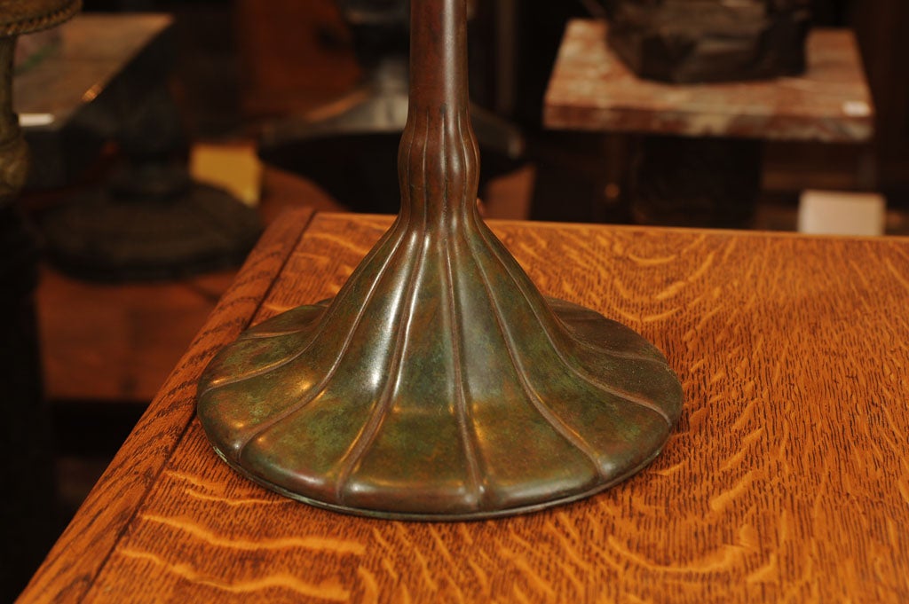 20th Century Signed Tiffany Studios Geometric Table Lamp