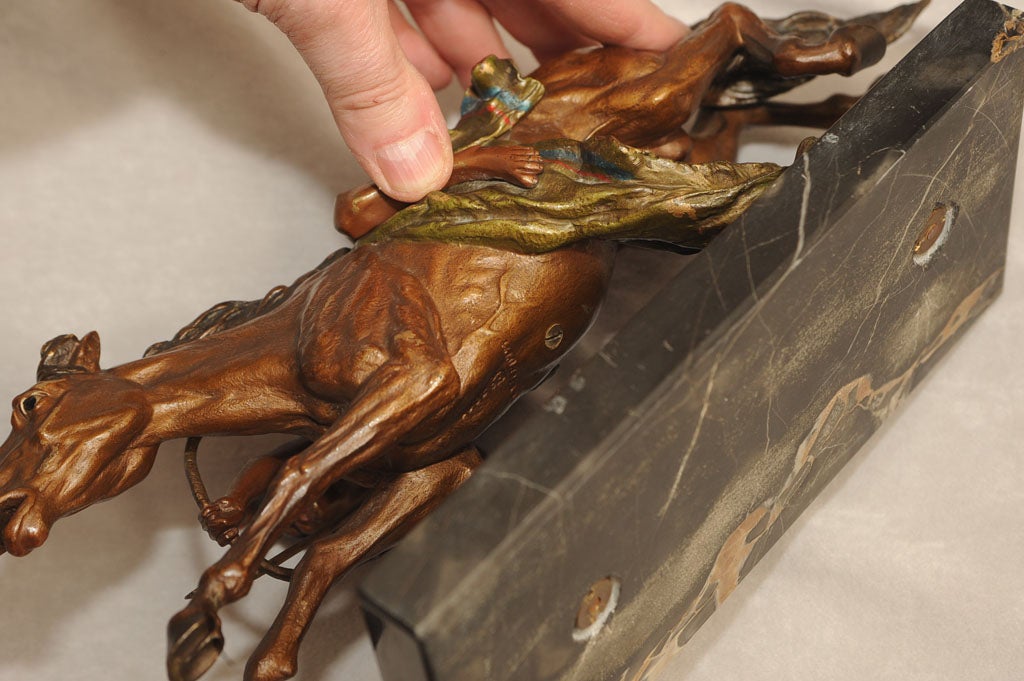 Franz Bergmann Cold Painted Vienna Bronze Indian on Horse 2