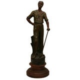 Polychromed Spelter Figure of Woodsman by A. Rucho