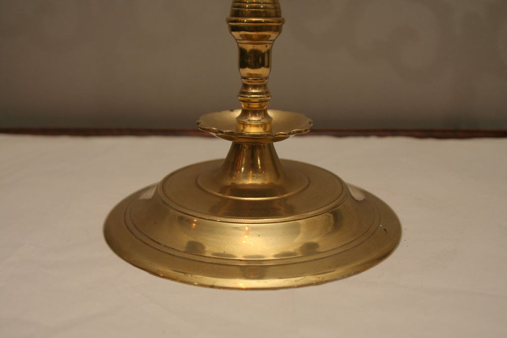 English Pair of Brass Candlelabra For Sale