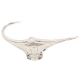Modernist Crystal Bowl with Stylized Arabian Lamp Design