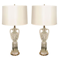 Pair of Monumental Seguso Urn Lamps