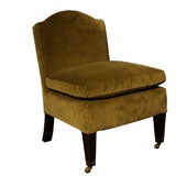 Green Velvet Slipper Chair