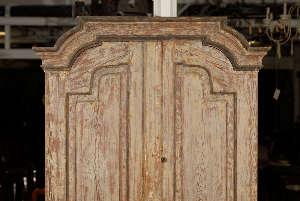 Painted Swedish Period Rococo Cabinet with Original Paint