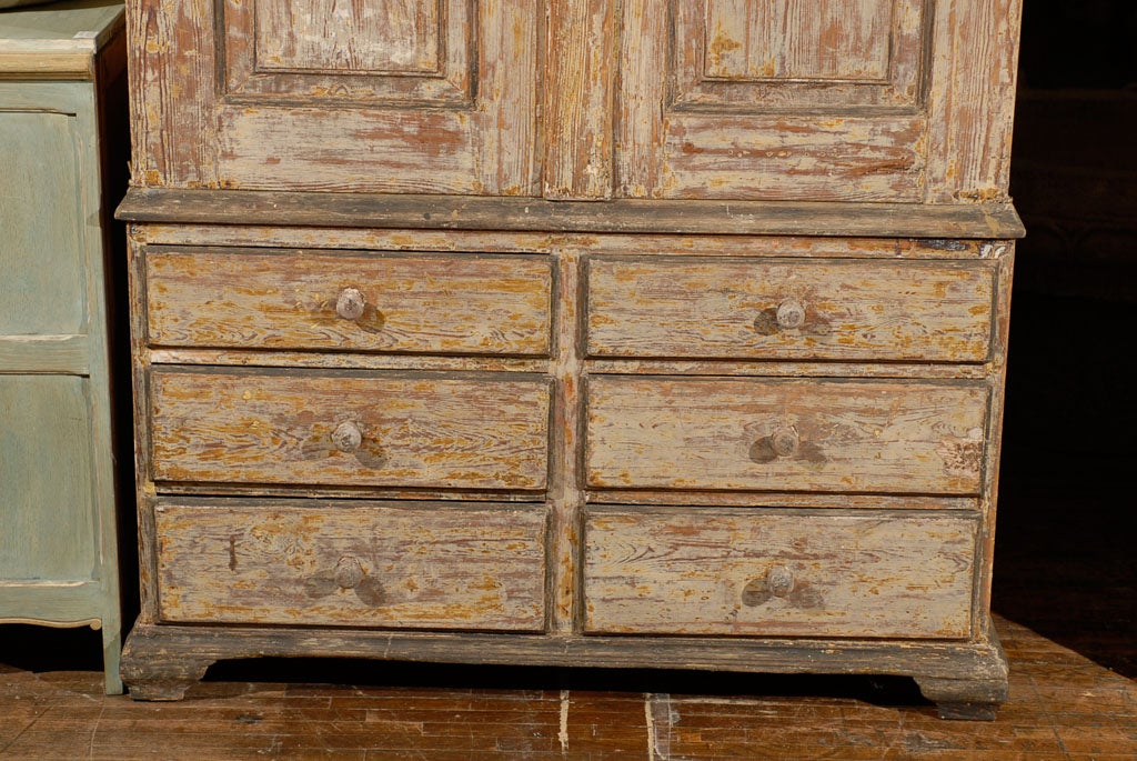 Swedish Period Rococo Cabinet with Original Paint In Good Condition In Atlanta, GA