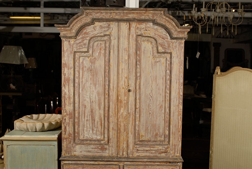 18th Century and Earlier Swedish Period Rococo Cabinet with Original Paint