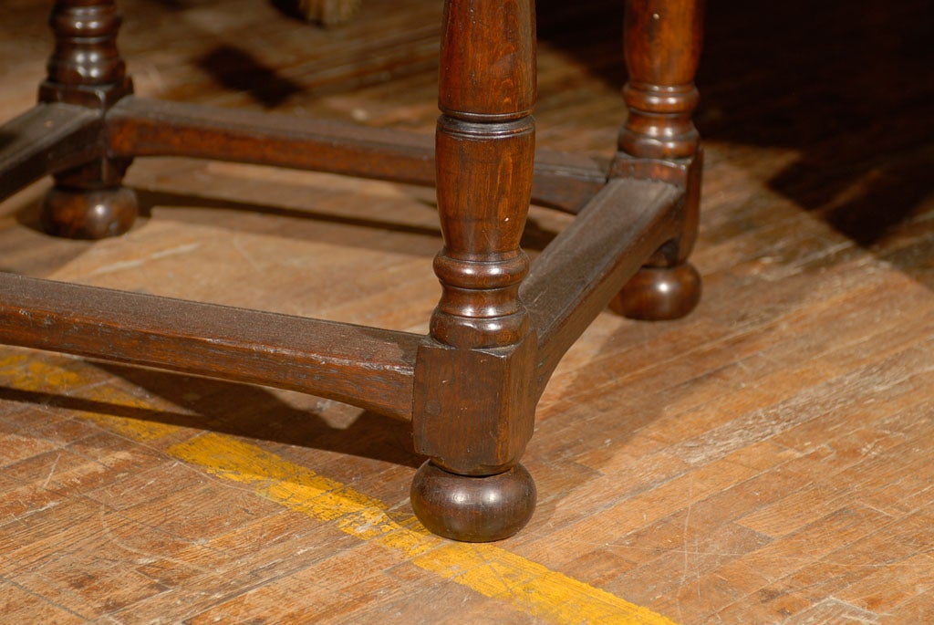 Carved 18th Century Swedish Period Baroque Natural Wood Side / Accent Table with Drawer