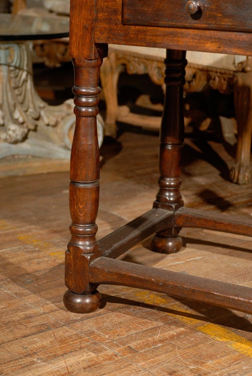 18th Century Swedish Period Baroque Natural Wood Side / Accent Table with Drawer In Good Condition In Atlanta, GA