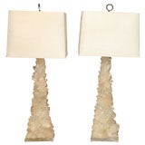 A Pair Of Thousand Years Old Chrystal Quartz Lamps