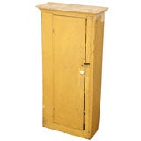1920 's Wall Hung Yellow Cabinet with Shelves