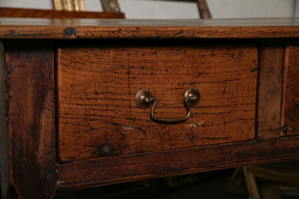 19th Century 1880's French Refectory Table with three drawers