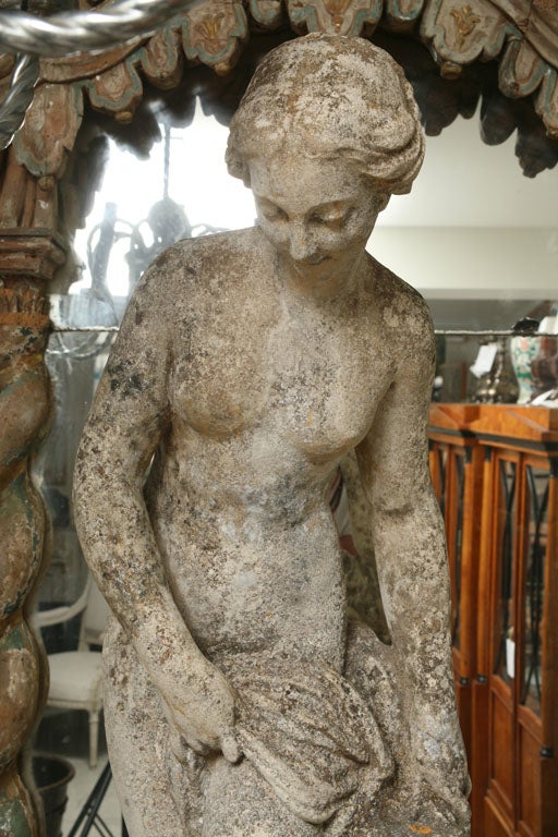 Composite Stone Garden Statue of a Lady taking her Bath 1