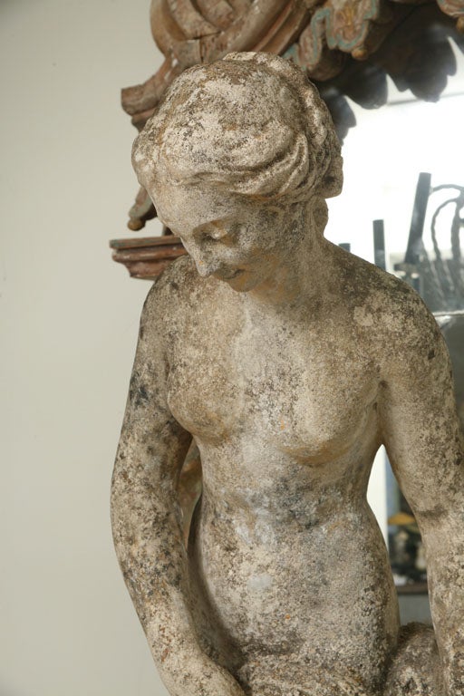 Composite Stone Garden Statue of a Lady taking her Bath 2