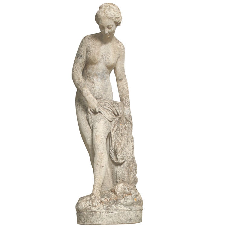 Composite Stone Garden Statue of a Lady taking her Bath