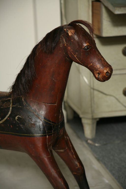 Painted Wooden Toy Horse For Sale 4
