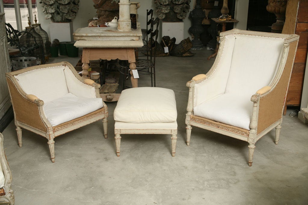 A 3-piece Grey Painted Duchesse-Brisee