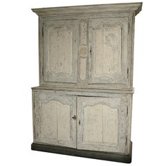 Very Large Grey Painted Provencal Buffet A Deux Corps