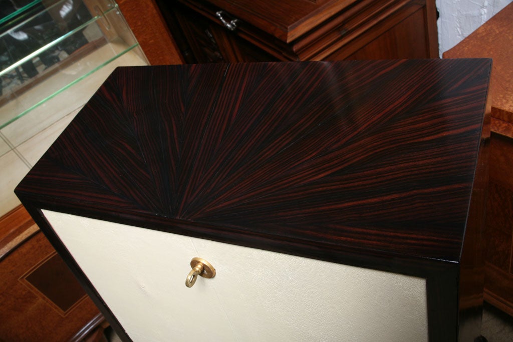 French Art Deco Exotic Macassar Ebony/ Shagreen Secretary 7