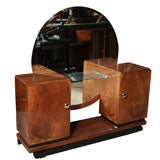 Glamorous French Art Deco Exotic Walnut Ladies Vanity