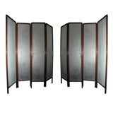 Chinese Glass 
Wood Screen