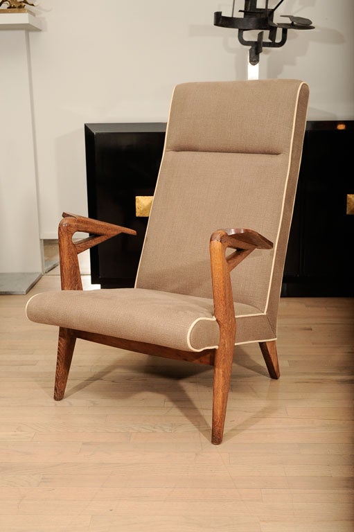 Elegant pair of limed oak armchairs by Parker Knoll.